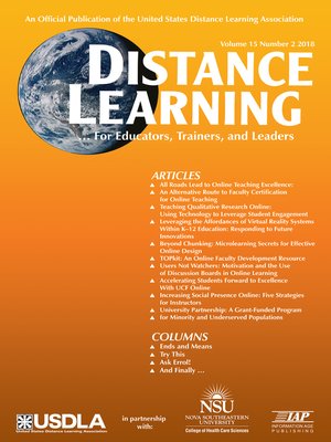 cover image of Distance Learning, Volume 15, Number 2